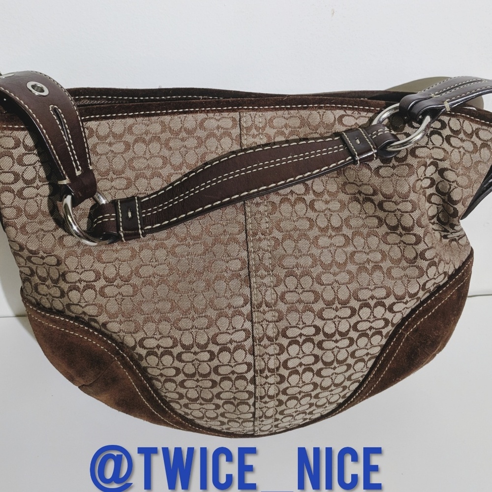 Coach Signature and Leather Hobo Bag 1460